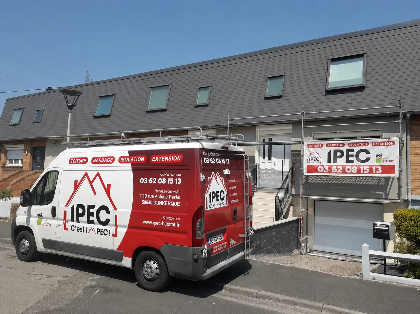 Camion IPEC sur chantier à Dunkerque